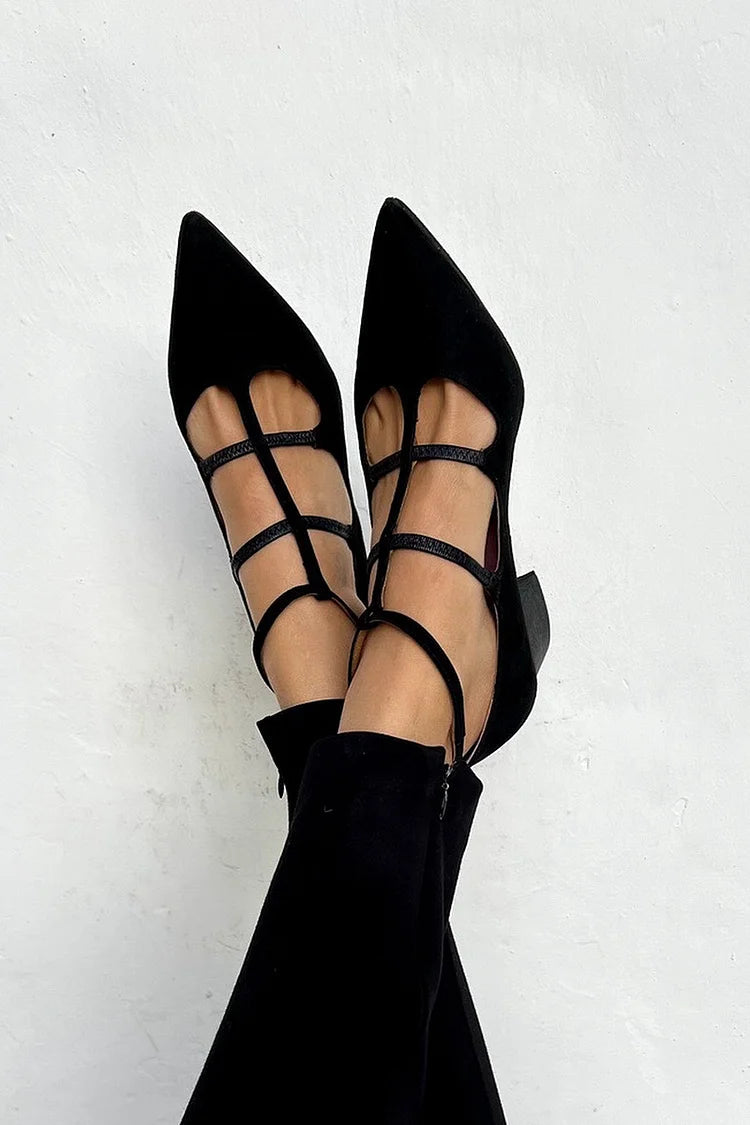 Leonie | Damen Riemchen Spitz-Zehn Slingback Heels