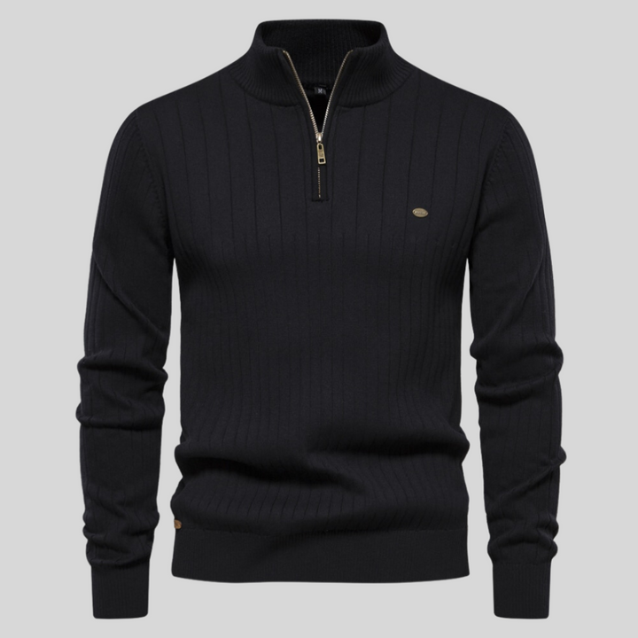 Erik | Herren Frühling Viertelzip Langarm Pullover