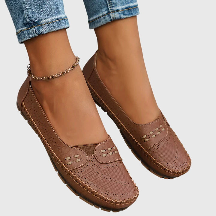 Petra | Damen Frühlings Perforierte Lässige Loafer