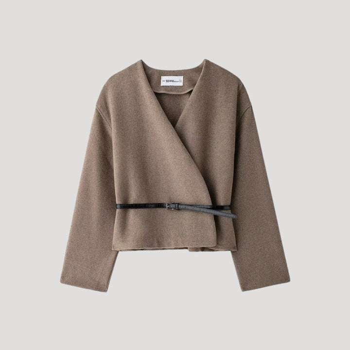 Pauline | Damen Frühlings Wickeljacke mit Gürtel
