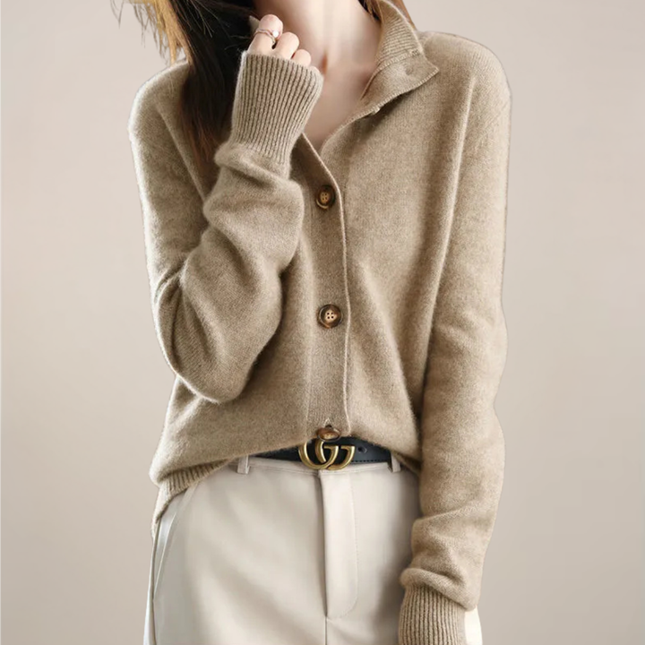 Angela | Damen Frühlings Cardigan Mit Kragen Und Knöpfen