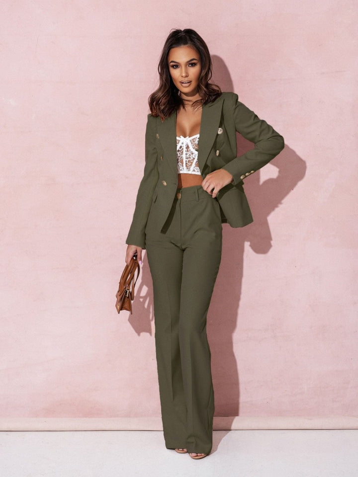 Greta | Damen Zweireihiges Blazer-Hosen-Set