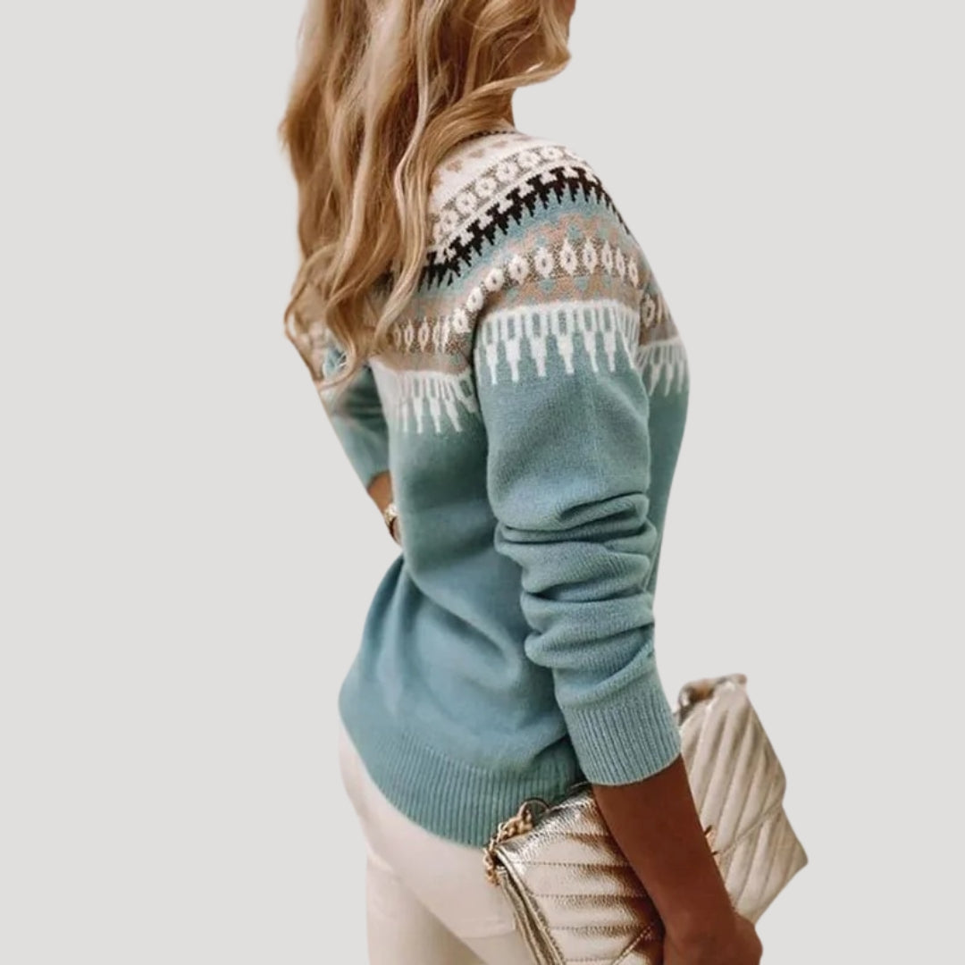 Jenny | Damen Frühlings Fair-Isle-Strickpullover