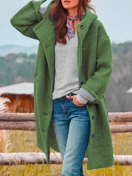 Selina | Damen Oversize Wintermantel mit Knopfleiste