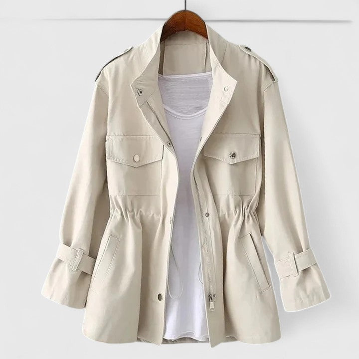 Michaela | Damen Safari-Mantel mit Langarm