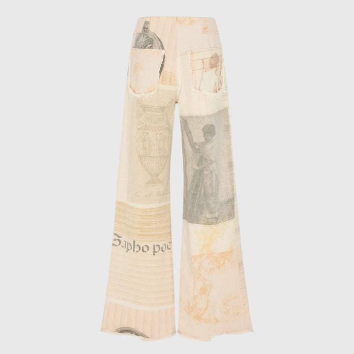 Tanja | Damen Vintage-Jeans mit Hoher Taille und Print