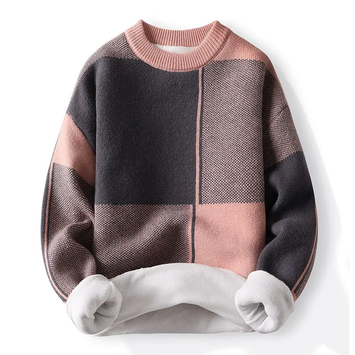 David | Herren Frühlings Colorblock Rundhals Pullover