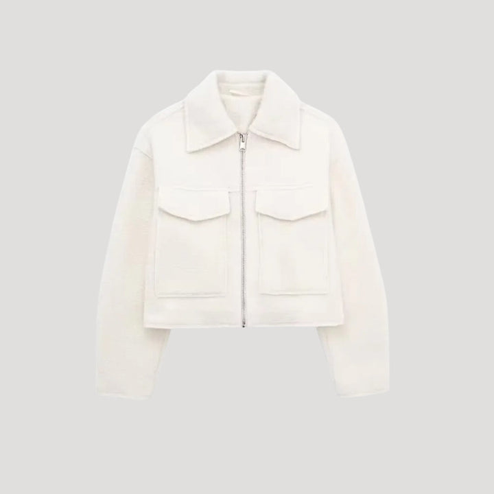 Rita | Damen Kurze Winterjacke mit Reißverschluss vorne