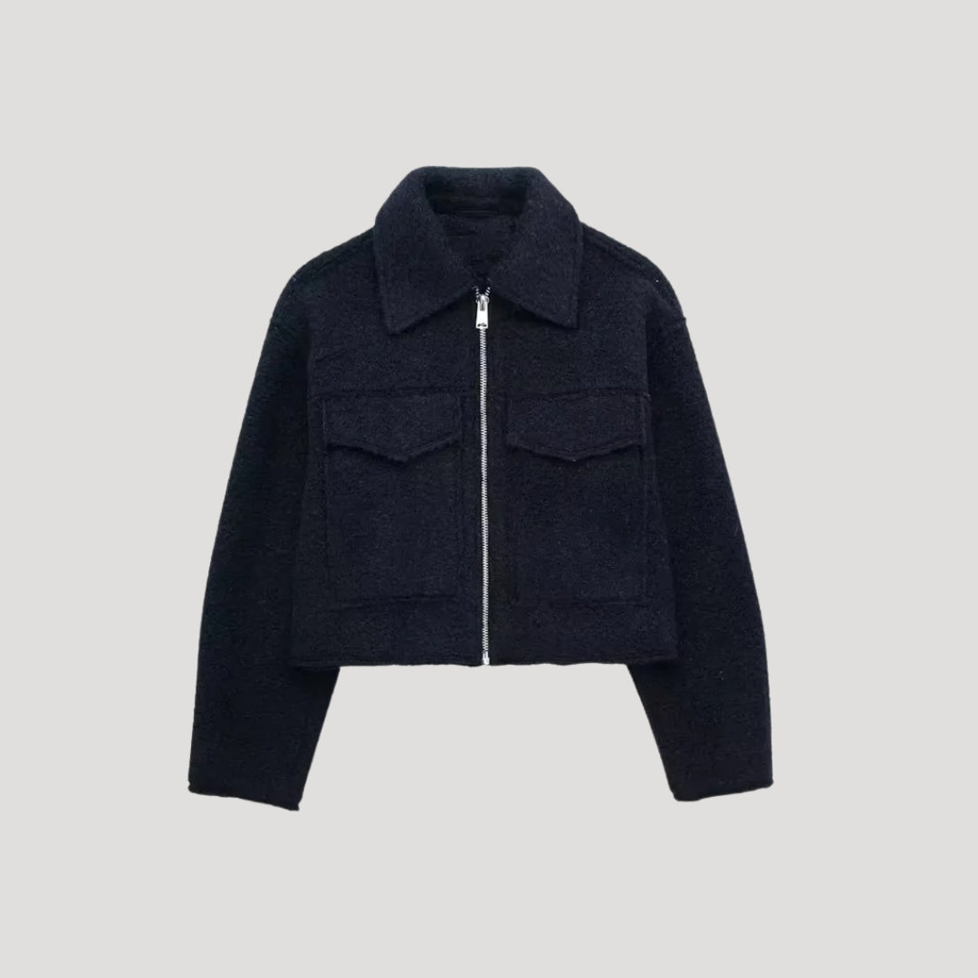 Rita | Damen Kurze Winterjacke mit Reißverschluss vorne