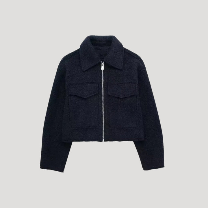 Rita | Damen Kurze Winterjacke mit Reißverschluss vorne