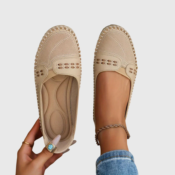 Petra | Damen Frühlings Perforierte Lässige Loafer