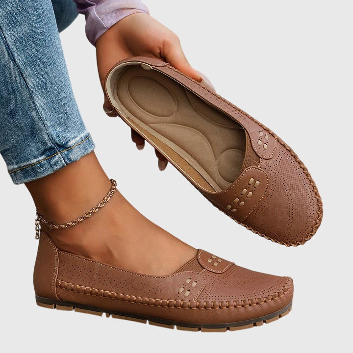 Petra | Damen Frühlings Perforierte Lässige Loafer