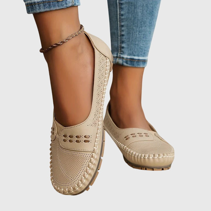 Petra | Damen Frühlings Perforierte Lässige Loafer