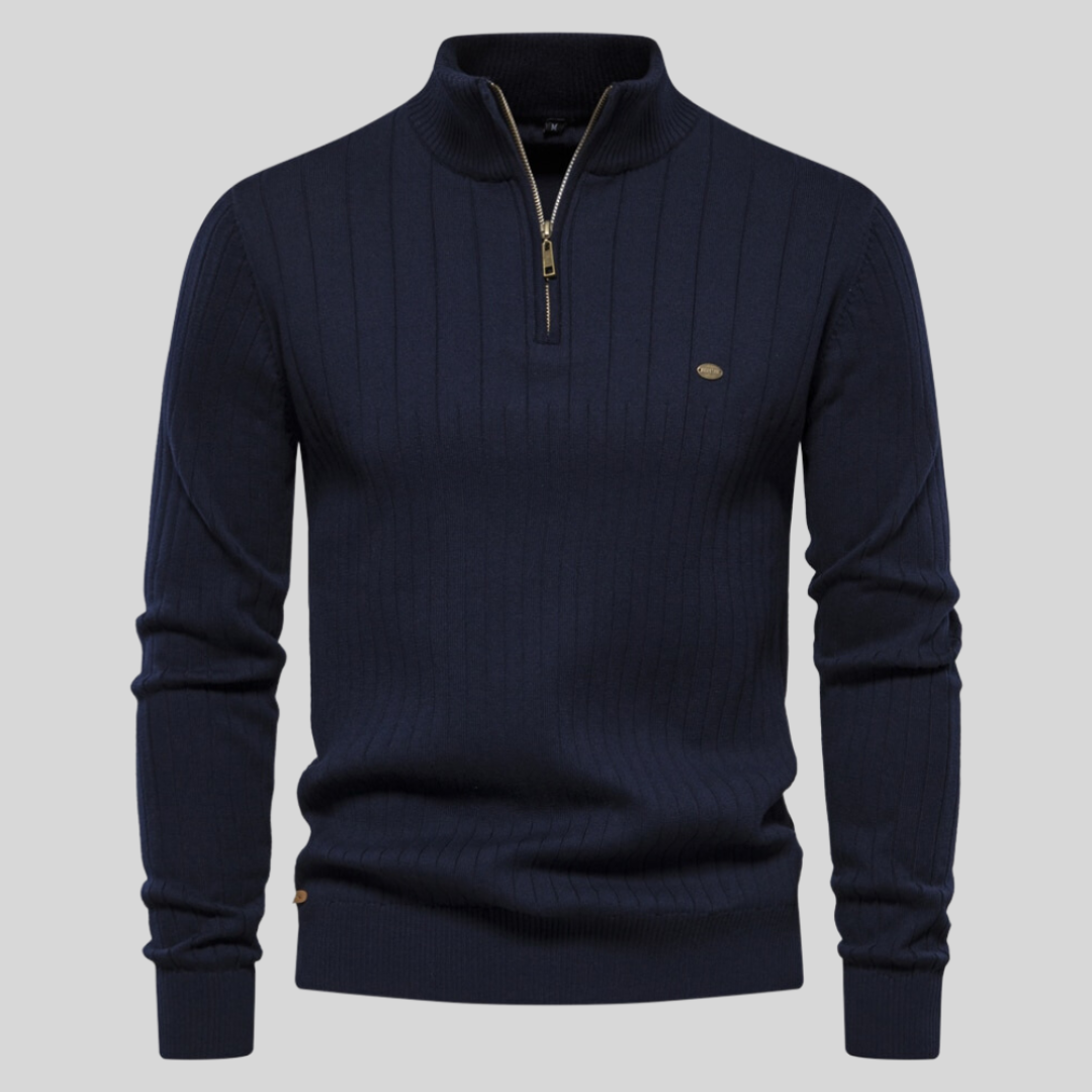 Erik | Herren Frühling Viertelzip Langarm Pullover