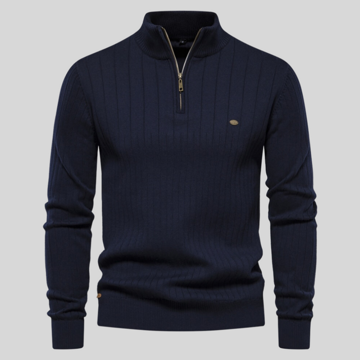Erik | Herren Frühling Viertelzip Langarm Pullover