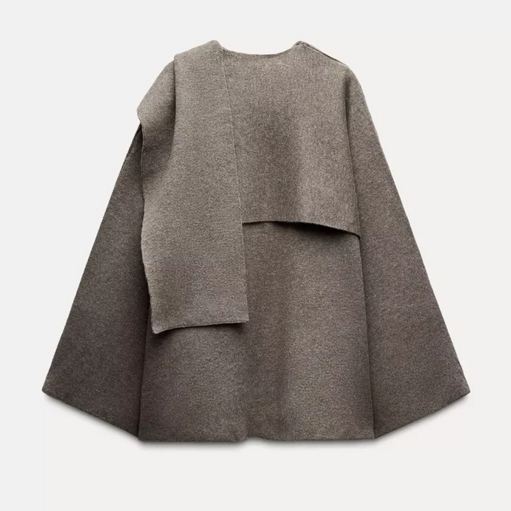 Bettina | Damen Eleganter Drapierter Cape-Mantel