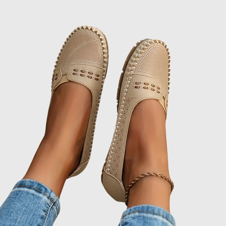 Petra | Damen Frühlings Perforierte Lässige Loafer