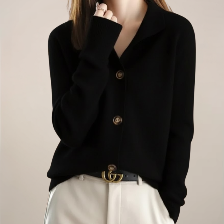 Angela | Damen Frühlings Cardigan Mit Kragen Und Knöpfen