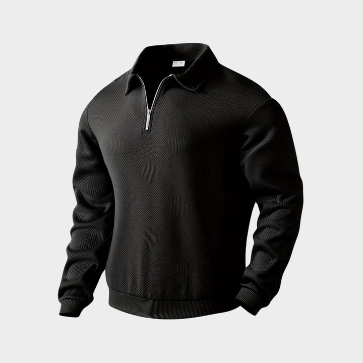 Alexander | Herren Pullover mit halbem Reißverschluss Freizeitshirt