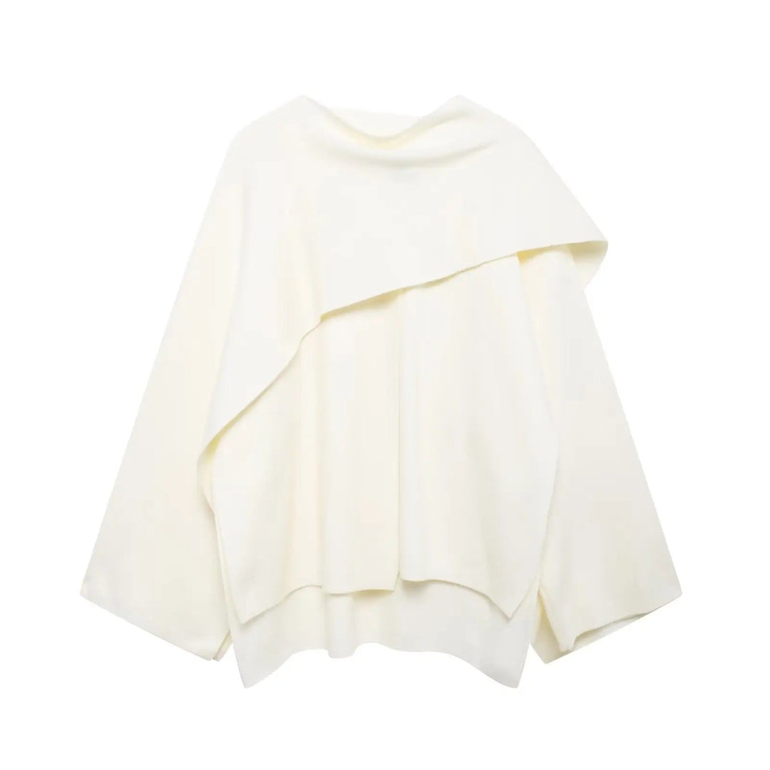 Bettina | Damen Eleganter Drapierter Cape-Mantel