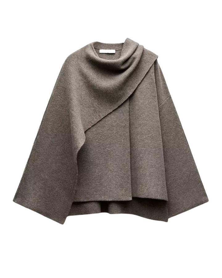 Bettina | Damen Eleganter Drapierter Cape-Mantel