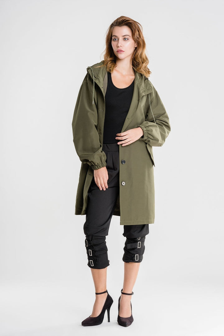 Edith | Damen Langer Freizeitmantel mit Lockerer Passform