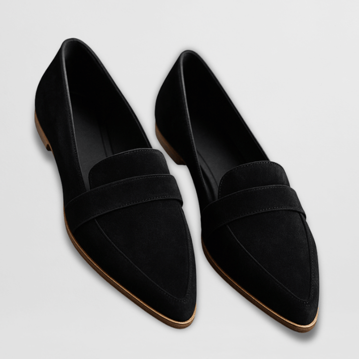Magdalena | Damen Frühlings Spitz Zulaufende Wildleder Loafer