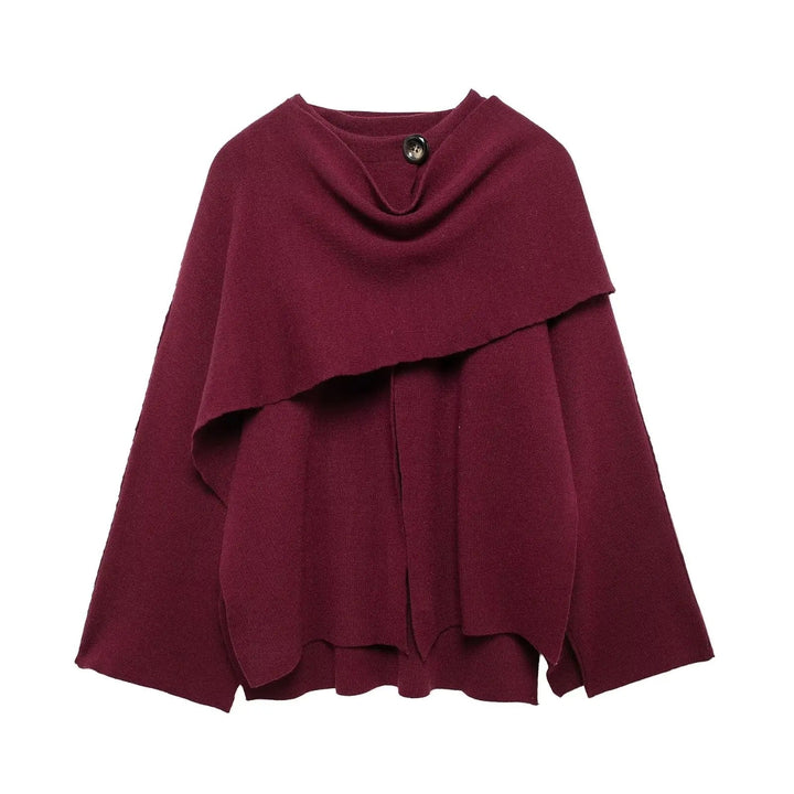 Bettina | Damen Eleganter Drapierter Cape-Mantel