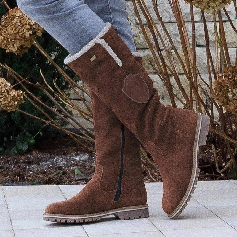Isabella | Damen Knielange Winterstiefel mit Shearling-Futter