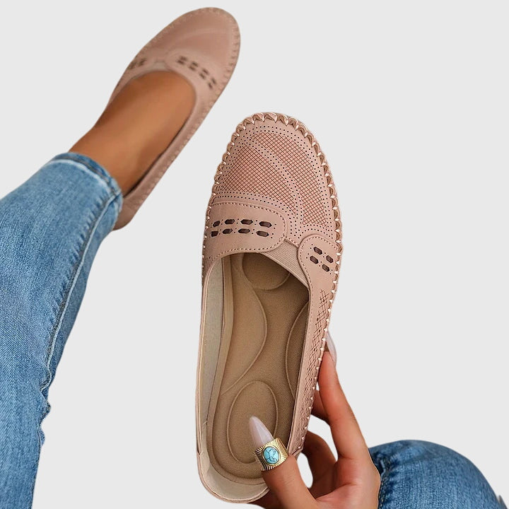 Petra | Damen Frühlings Perforierte Lässige Loafer