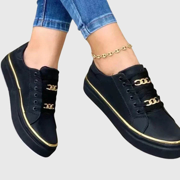 Anna | Damen Frühlings Lässige Samt Schnürsneaker