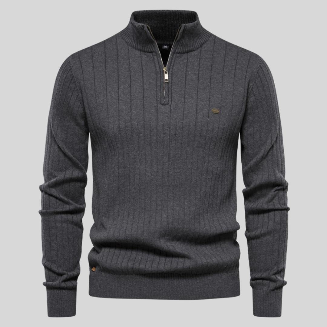 Erik | Herren Frühling Viertelzip Langarm Pullover