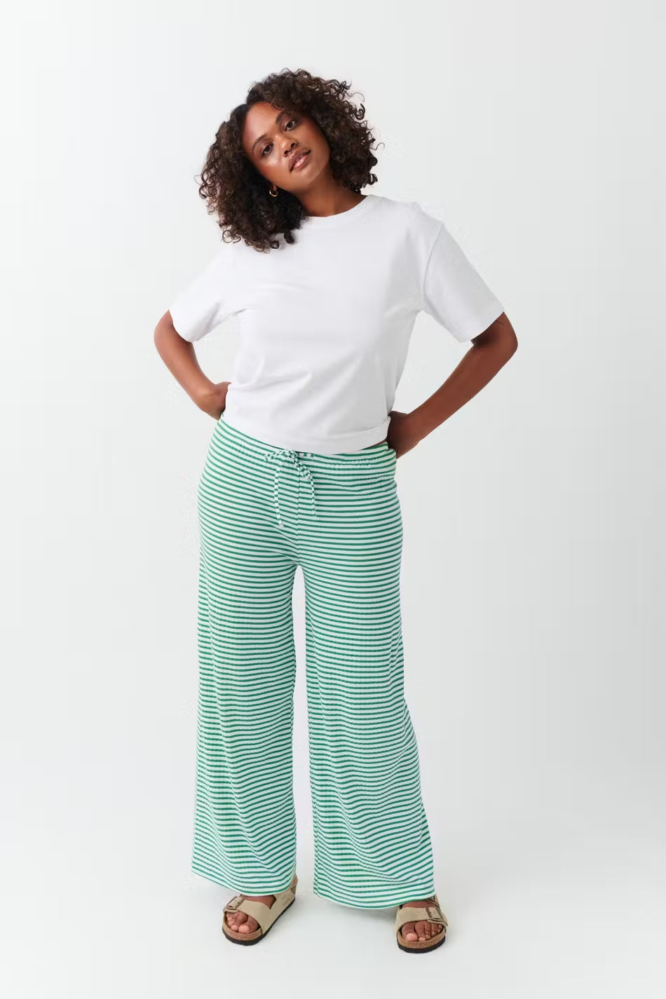 Daniela | Damen Frühlings-Gestreifte Relaxed-Hose