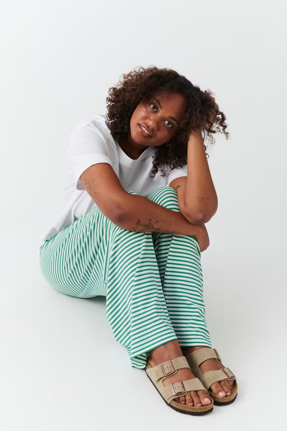 Daniela | Damen Frühlings-Gestreifte Relaxed-Hose