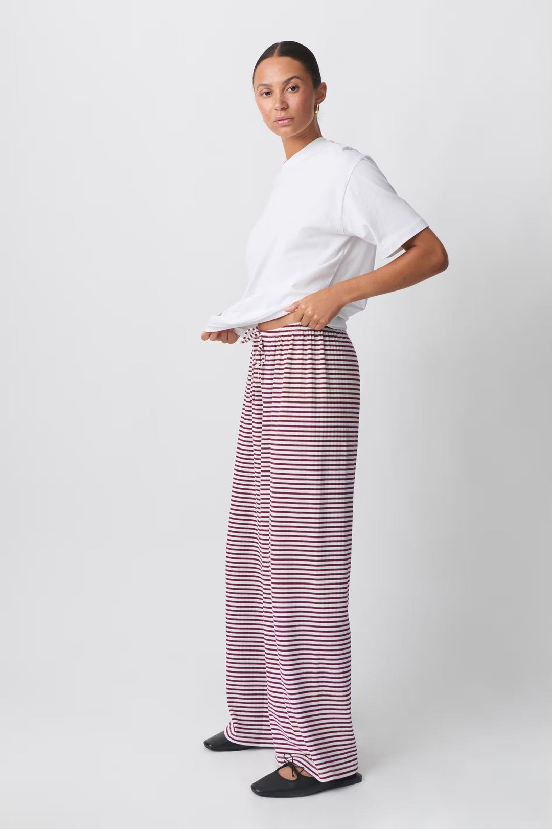 Daniela | Damen Frühlings-Gestreifte Relaxed-Hose
