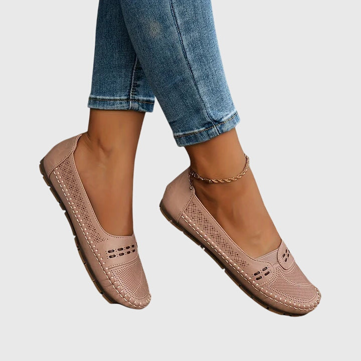 Petra | Damen Frühlings Perforierte Lässige Loafer