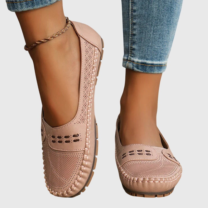 Petra | Damen Frühlings Perforierte Lässige Loafer