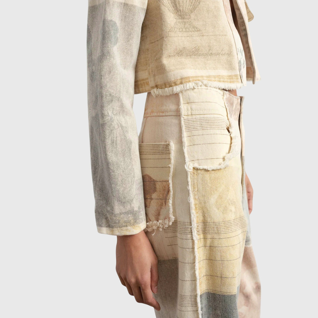 Tanja | Damen Vintage-Jeans mit Hoher Taille und Print