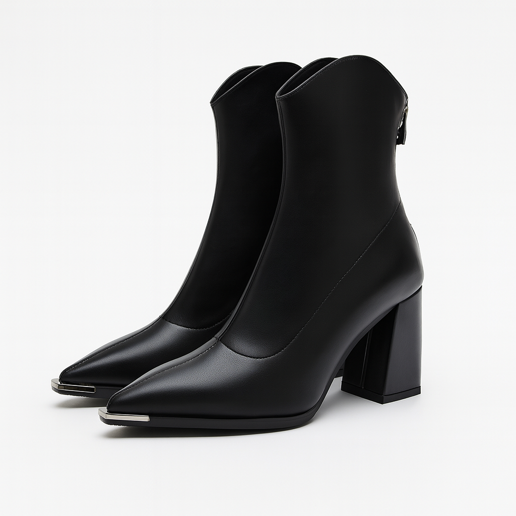 Angela | Damen-Frühjahrs-Stiefeletten mit spitzer Kappe und Absatz