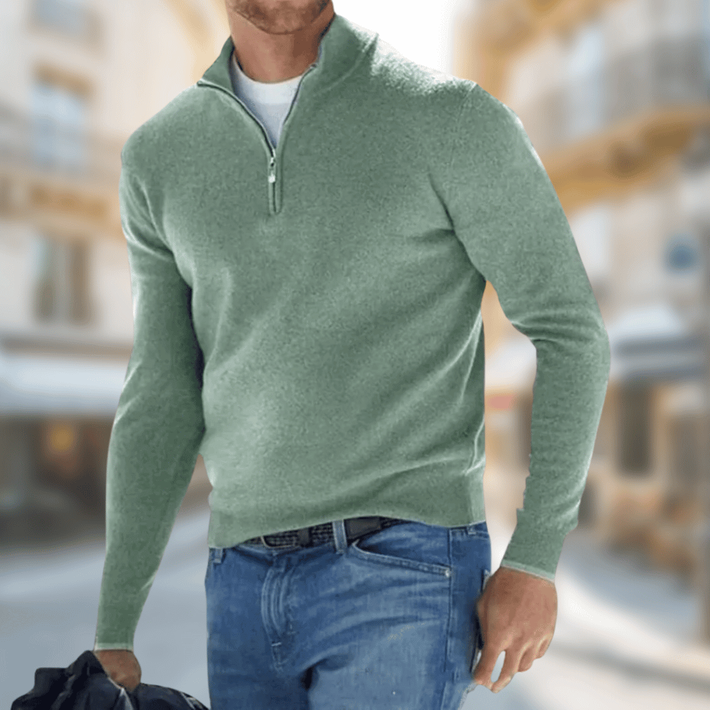 Roland | Herren Freizeitpullover mit Reißverschluss am Kragen