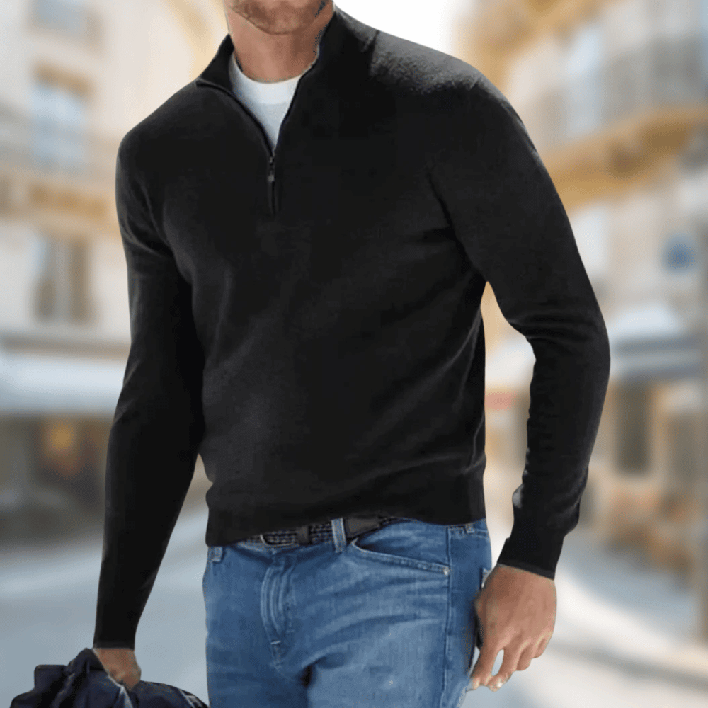 Roland | Herren Freizeitpullover mit Reißverschluss am Kragen