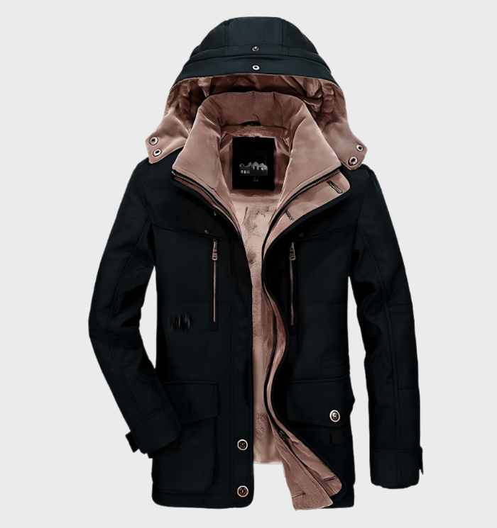 David | Herren Winterjacke mit Kapuze und Futter
