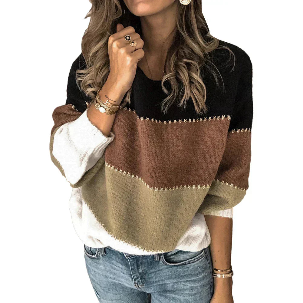Melanie | Damen Colorblock-Pullover für den Frühling