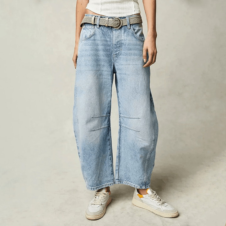 Hanna | Damen High-Waist-Jeans mit lockerer Passform