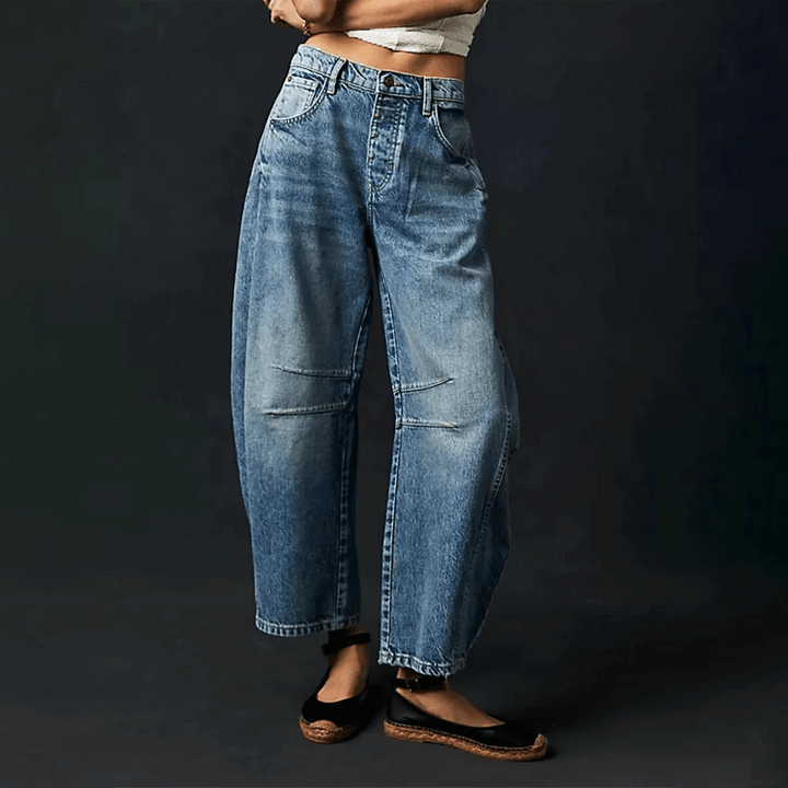 Hanna | Damen High-Waist-Jeans mit lockerer Passform