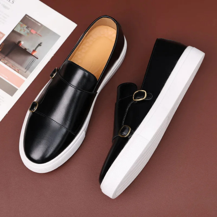 Patrick | Herren Frühling Double Monk Slip-On Loafers mit Schnallen