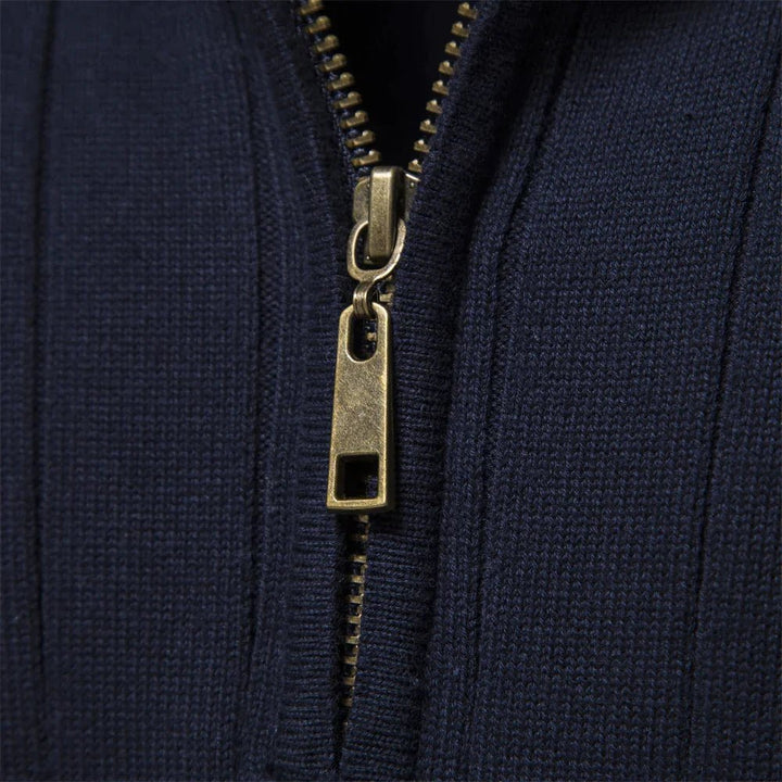 Christoph | Herren Frühlings Half-Zip Rippstrick Pullover