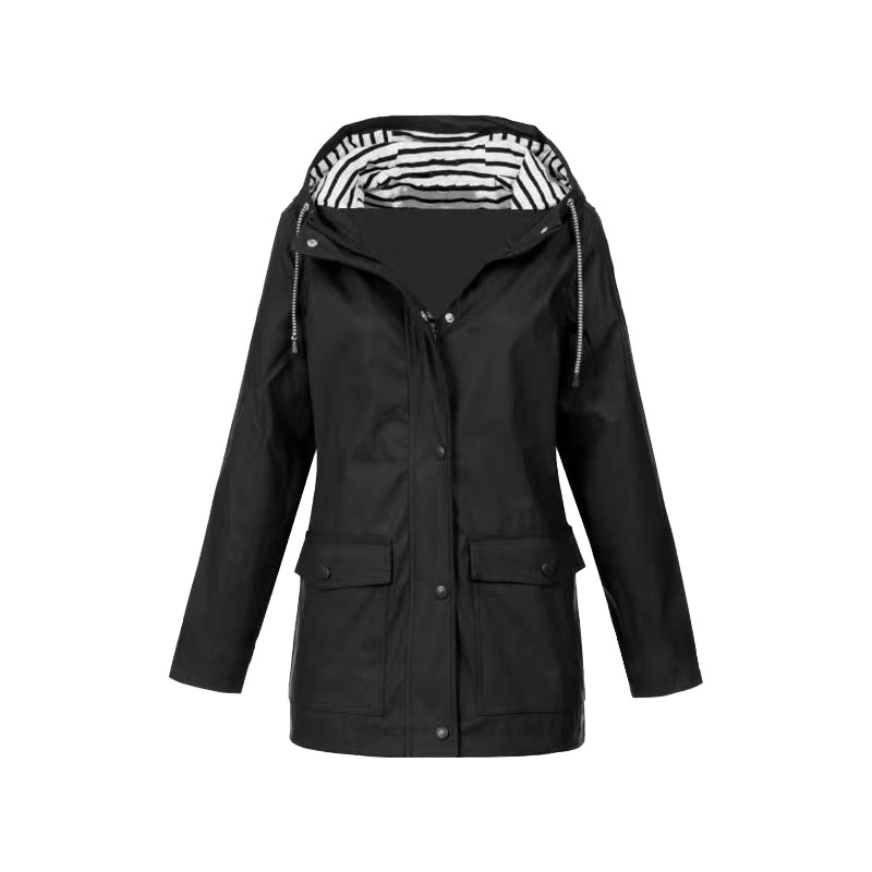 Annika | Damen Regenjacke mit Kapuze und Reißverschluss