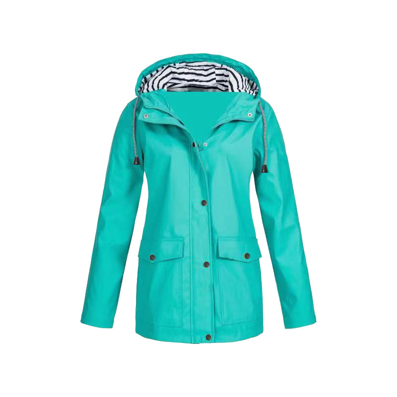 Annika | Damen Regenjacke mit Kapuze und Reißverschluss