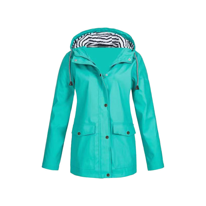 Annika | Damen Regenjacke mit Kapuze und Reißverschluss